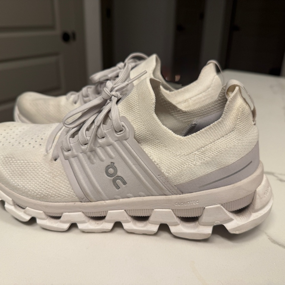 On Cloudstratus White Running Shoes